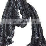 Black Leopard Chiffon Scarf thumbnail-1