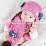 Hat Manufacturer of Pure White Acrylic Knitted Hat Warm and Lovely thumbnail-1