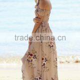 Floral Print off Shoulder Holiday Maxi Dress Latest Design Woman Maxi Dress thumbnail-3