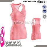 pink stylish women sexy tank top sublimation printing tennis costumes