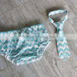 Whloesale Organic Cotton Red Chevron Baby Kids Diaper Covers Bloomers With Tie thumbnail-2