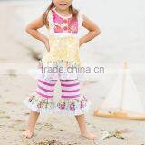 Chirstmas Outfit Red Stripe Top and Ruffle Pants Christmas Clothing Set Christmas Outfit thumbnail-5