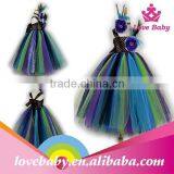 Kids Girls Princess Bow Belt Dress Circle Bubble Peacock Print Kids Dress Girl's Party Clothes LBE4092186 thumbnail-4