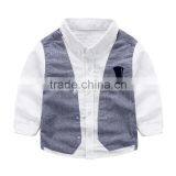 S33454W Children Long-sleeve Shirts Boys Autumn Color Joining Casual Shirt thumbnail-2