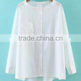 Runwaylover EY2345B Ladies Stand Collar Fashion Pure Color Blouse thumbnail-4
