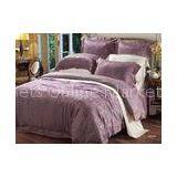 Cotton Rayon Luxury Bed Sets Bedroom Purple Jacquard Duvet Cover Sets thumbnail-1