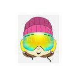 Custom Lovely Yellow Kids Snowboarding Goggles and Eyewear With PC Lens
