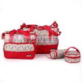 Newest Desgin Red 5pcs Multi-Function Mommy Baby Bag