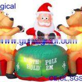 Inflatable Christmas Santa and Reindeer Model thumbnail-1