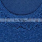 Plus Size Designs Elegant Navy Lace Tops Blouses Women 2017 thumbnail-4