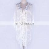 Plus Size Mesh Cover up Beach Sarong Bathing Suit Cover Ups Embroidery Beachwear Ropa de Playa Mujer Beach Tunic Pareo de Plage thumbnail-5