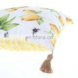 Summer Fruit Yellow Lemon Leaf Pillow Cover Waterproof Outdoor Cushions Home Decorative Cotton Linen 18x18Inch thumbnail-6