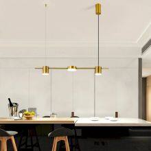 Gold or Black Simple LED Chandelier Modern Kitchen Island Long Hanging Light Dining Bar Office Coffee Restaurant Pendant Lamp thumbnail-2