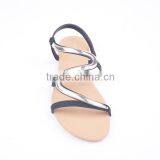 Unique Design Factory Selling Latest Woman Promotion Buckling Flat Heel Ankle Sandals thumbnail-3