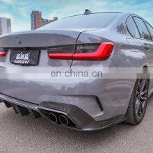 Carbon Black Rear Bumper Lip Rear Diffuser With LED for BMW 3series G20 Msport thumbnail-5