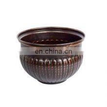 Indoor Decorative Bronze Colored Embossed Planter Pot Best Price Medium Size Round Flower Pot Planter For Sale