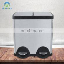 Горячее предложение! Металлический мусорный бак на 40 л/50 л с педальным приводом и двумя отделениями thumbnail-5