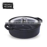 FDA Approved Round Cast Iron Pre-seasoned Two-flavor Hot Pot thumbnail-1