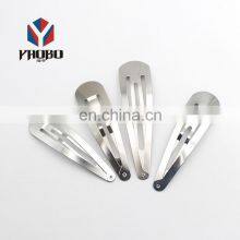 Custom Hair Accessories Wholesale Silver Metal Snap Clip 50mm Hair Clips For Girls Women thumbnail-3