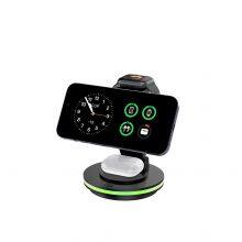 Rotatable Led Colourful Foldable 3-1 Mini Multifunction 3 In 1 Foldable Black Wireless Charger thumbnail-1