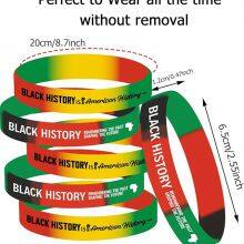 Supplier Custom Black History Month US Canada February Social Activities Waterproof Durable Soft Comfortable Silicone Bracelets thumbnail-4
