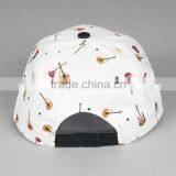Small Guitar Printed Man Women Lovers Leather Brim Sport Sun Hat Flat Cap thumbnail-4