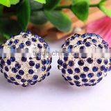 AAA Quality 20mm large fashion alloy rhinestone ball crystal bubblegum loose charm beads for DIY jewelry making!!