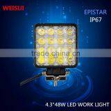 Shenzhen High Quality Car Parts Led Work Light 48w for Jeep Atv Suv Utv thumbnail-1