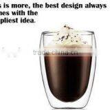 Heat Resistance Glass Cups Double Wall Glass Hopside Down Beer Glass thumbnail-1