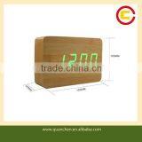 Bamboo Small Fashion Green LED Digital Clock thumbnail-3