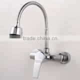 Brass Kitchen Mixer, Chrome Finish, 360 Degree Turn Flexible Hose and 2 Functions Flow Shower Head thumbnail-4