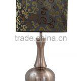 Modern Hotel Metal Table Lamp With Embroidered Shade thumbnail-1