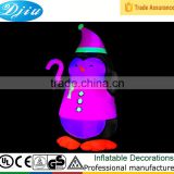 DJ-553 christmas inflatable Penguin in the evening Red village led light