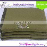 100% Acrylic Green Blanket for Miliatry Camps, Green Military Blankets 150*200cm thumbnail-2