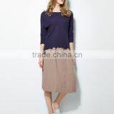 Women Ladies Summer Style 3/4 Sleeve Irregular Tees Tops T-Shirts OEM Manufacturers Factory From Guangzhou thumbnail-3