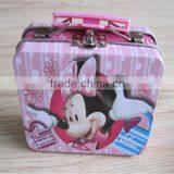 Rectangular Shaped Lunch Tin Box With Mickey Mouse Printing