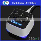 Card Reader And ABS Plastic Mini USB 2.0 Hub Cube thumbnail-3