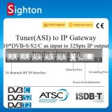 10 channels dvb-s dvb-s2 tuner in ip streaming out gateway, dvb to ip gateway