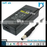 switching power supply 24v 4A 96w ac dc adapter/power adapter UL/CUL GS CE SAA FCC approved (2 years warranty)