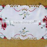 Wholesale Xmas Round Table Cloth , Round Table Cloth Cutwork