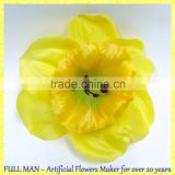 Silk Flowers Diameter 17cm Yellow Artificial Big Daffodil Flower Head