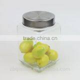 Outstanding Square Shape Glass Storage Jar With Metal Cover thumbnail-5