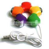 New HQ Multi Color Flower Rotatable 4 Port USB Hub High Speed Slot Hub thumbnail-5