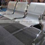 Two Seater Perforated Chromed Steel Waiting Room Chair thumbnail-4
