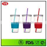 24oz Single Wall Acrylic Beverage Tumbler With Straw thumbnail-2