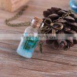2016 New Arrival !!! Glass Ball Jewelry Vintage Style Sea Shell in Tube Glass Wish Vial Glass Bottle Necklace thumbnail-4