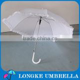 auto open white lace wedding straight umbrella