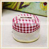 Cute Round Tissue Box /cotton and Linen Desk Storage Cylinder Tissue Box thumbnail-2