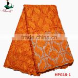 Haniye 2016/HPG18 african cord lace fabric high quality Nylon spandex guipure lace fabric flower for dress