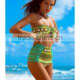 New Design High Waisted Bikini Floral Prints Summer Beach Bikini Sexy Beach Bikini